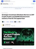 Strategic Investment Windows Narrow as ZKP Crypto Scales via $100M Infrastructure toward a Final $1.7B Capital Goal: Guest Post by Coindoo.com | CoinMarketCap