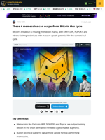 Which 4 memecoins will outperform Bitcoin this crypto bull cycle?