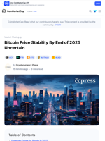 Bitcoin Price Stability By End of 2025 Uncertain: Guest Post by Cryptocurrency Press | CoinMarketCap