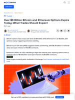 $10.9 Billion Deribit Record Fuels Options Expiry Momentum