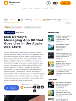Jack Dorsey’s Messaging App Bitchat Goes Live in the Apple App Store – News Bytes Bitcoin News
