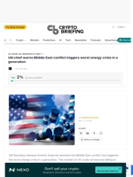 UN chief warns Middle East conflict triggers worst energy crisis in a generation