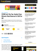 $126K Isn’t the Top: Analyst Says Bitcoin’s Real Reversal Is Still Far Off