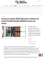 Foxconn lands $52B SpaceX contract to build 13,000 Nvidia GB300 AI server racks