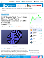 SEC ‘Crypto Task Force’ Head Hester Peirce Warns Tokenized Securities are Still Securities ⋆ ZyCrypto
