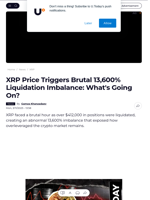 XRP Price Triggers Brutal 13,600% Liquidation Imbalance: What's Going On? - U.Today
