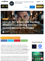 Earn $2,567 a Day: Use the Best Bitcoin Cloud Mining Sites to Quickly Become Profitable | Live Bitcoin News