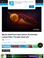 Bitcoin Selloff Drew Spot Volume, But Demand Didn't Hold