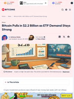 Bitcoin Pulls in $2.2 Billion as ETF Demand Stays Strong - 99Bitcoins