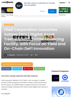 Fitell Corporation Launches Solana (SOL) Digital Asset Treasury with $100M Financing Facility, with Focus on Yield and On-Chain DeFi Innovation | Live Bitcoin News