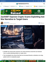 ZachXBT Exposes Crypto Scams Exploiting Iran War Narrative to Target Users - TheNewsCrypto