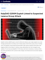KelpDAO $290M Exploit Linked to Suspected Lazarus Group Attack