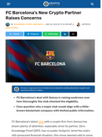 FC Barcelona’s New Crypto Partner Sparks Curiosity