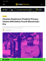 Charles Hoskinson Predicts Privacy Will Define Fourth Blockchain