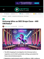 Uniswap Wins as SEC Drops Case – Will UNI Rally?