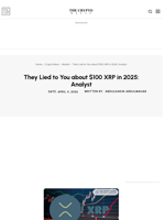 They Lied to You about $100 XRP in 2025: Analyst