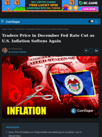 Traders Price in December Fed Rate Cut as U.S. Inflation Softens Again