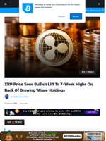 XRP Price Sees Bullish Lift To 7-Week Highs On Back Of Growing Whale Holdings | Bitcoinist.com