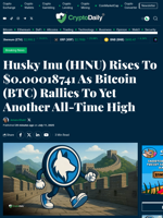 Husky Inu (HINU) Rises To $0.00018741 As Bitcoin (BTC) Rallies To Yet Another All-Time High - Crypto Daily