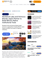 Rootstock Labs and Animoca Brands Japan Partner to Build Bitcoin‑Native Institutional Tools – News Bytes Bitcoin News