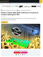 Steak 'N Shake Adds $5M To Strategic Bitcoin Reserve