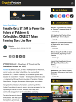 Fanable Gets $11.5M to Power the Future of Pokémon & Collectibles; COLLECT Token Farming Goes Live Now