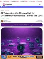 AI Tokens Are the Missing Rail for Decentralized Inference – Here’s the Data