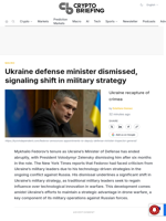 Ukraine defense minister dismissed, signaling shift in military strategy