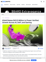 KGeN Raises $43.5 Million to Build Verified Distribution Network