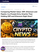 Comparing Market Value: XRP, Ethereum and Pepeto: Is a Presale Entry Smarter Than Holding XRP and Ethereum Right Now?