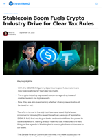 Stablecoin Boom Fuels Crypto Lobby for Clear Tax Rules