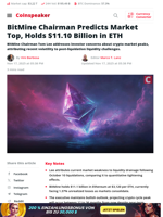 BitMine Chairman Predicts Market Top, Holds $11.10 Billion in ETH - Coinspeaker