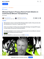 Michael Saylor Refuses to Disclose Wallets, Sparks Backlash