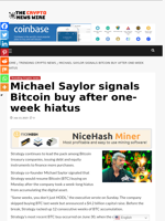 Michael Saylor signals Bitcoin buy after one-week hiatus - The Crypto News Wire