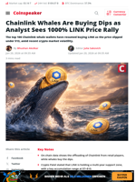 Chainlink Whales Are Buying Dips as Analyst Sees 1000% LINK Price Rally - Coinspeaker