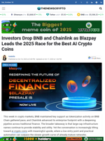 Investors Drop BNB and Chainlink as Blazpay Leads the 2025 Race for the Best AI Crypto Coins