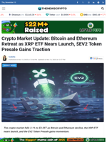 Crypto Market Update: Bitcoin and Ethereum Retreat as XRP ETF Nears Launch, $EV2 Token Presale Gains Traction