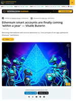 Vitalik: Ethereum Smart Accounts Coming in Hegota Fork