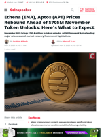 Ethena (ENA), Aptos (APT) Prices Rebound Ahead of $705M November Token Unlocks: Here’s What to Expect - Coinspeaker