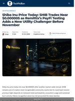 Shiba Inu Price Today: SHIB Trades Near $0.000005 as Remittix's PayFi Testing Adds a New Utility Challenger Before November - TechBullion