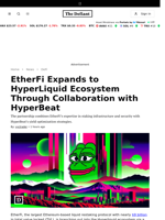 EtherFi Expands to HyperLiquid Ecosystem Through Collaboration with HyperBeat - 