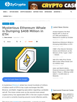 Mysterious Ethereum Whale is Dumping $408 Million in ETH ⋆ ZyCrypto