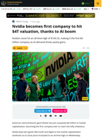 Nvidia Becomes First Company To Hit $4 Trillion Market Cap
