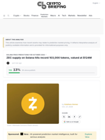 ZEC supply on Solana hits record 103,000 tokens, valued at $124M