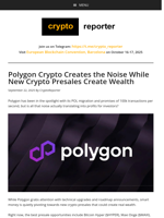 Polygon Crypto Creates the Noise While New Crypto Presales Create Wealth