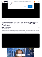 SEC's Peirce Denies Endorsing Crypto Projects - U.Today