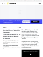 Bitcoin (BTC) Miners IREN, RIOT, WULF, HUT Among April Underperformers, JPMorgan Says