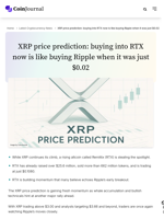 XRP price prediction: buying into RTX now is like buying Ripple when it was just $0.02 - CoinJournal