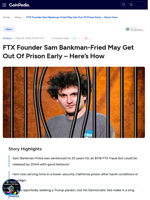FTX Founder Sam Bankman-Fried May Get Out Of Prison Early - Here’s How