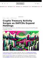 Crypto Treasury Activity Surges as DATCOs Expand Holdings - 